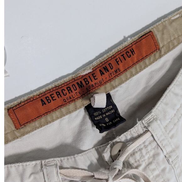 Vintage Abercrombie and Fitch Wide Leg Khaki Pants Twill Patch Pocket Low Rise - Picture 3 of 5